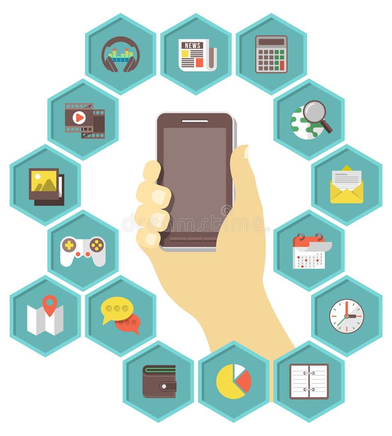 Mobilny Apps rozwój ilustracji