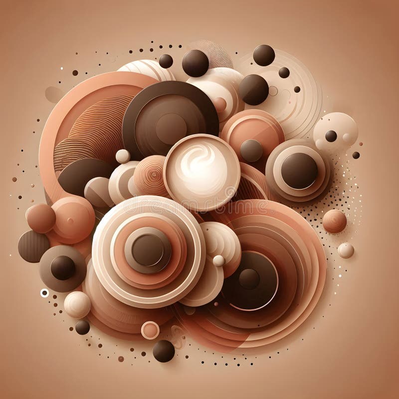 Mocha Abstracter Hintergrund mit Gradientenkreisform. stock abbildung