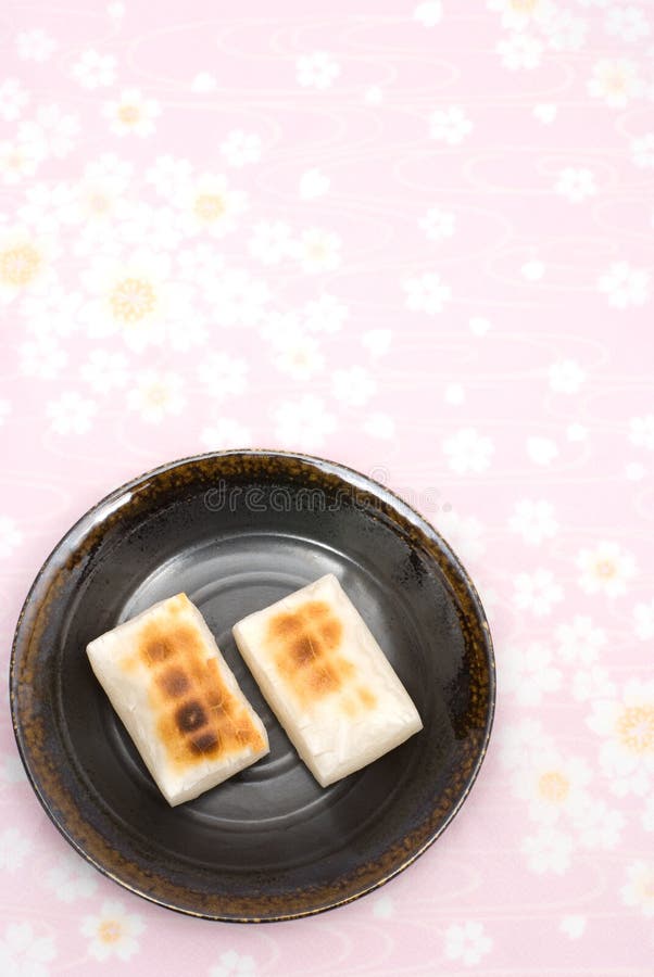 Grilled Mochi(Japanese rice cakes) named Yaki-Mochi. Grilled Mochi(Japanese rice cakes) named Yaki-Mochi