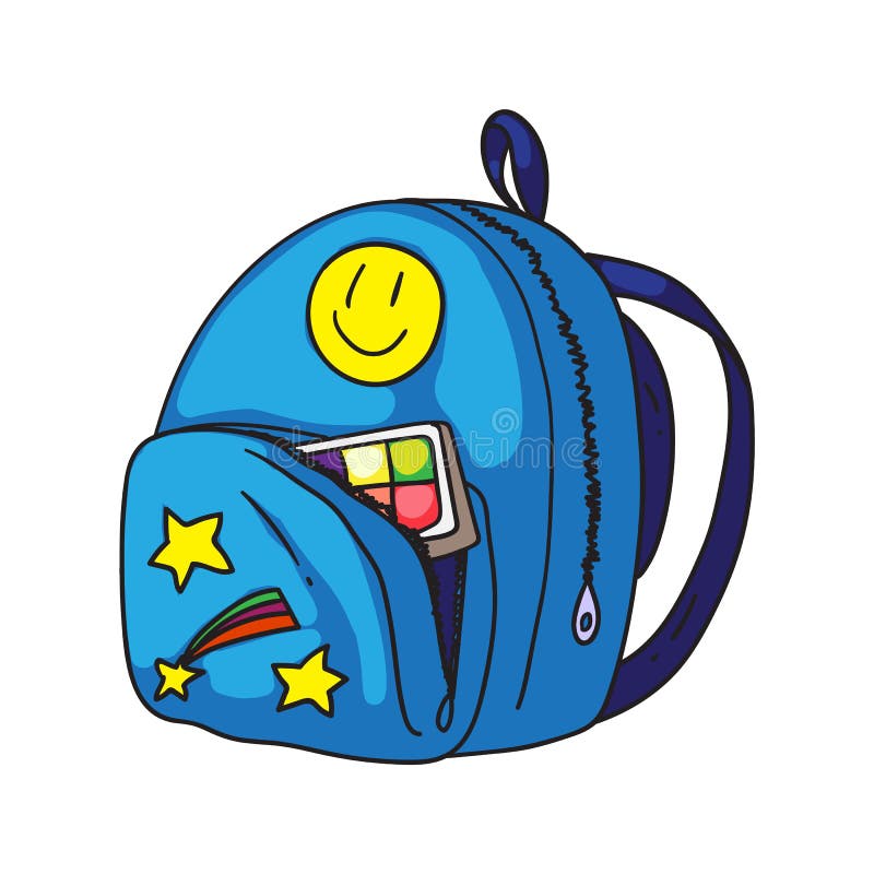 Mochila infantil ilustracion del vector. Ilustracion de objeto 195084694