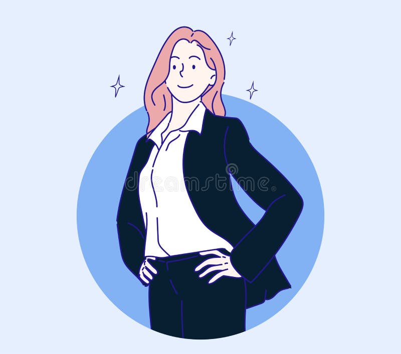 Attractive successful business woman dressed in stylish black suit. Confident businesswoman concept.