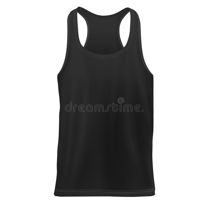 Download Men`s Black Sleeveless Tank In Front And Back Views ...