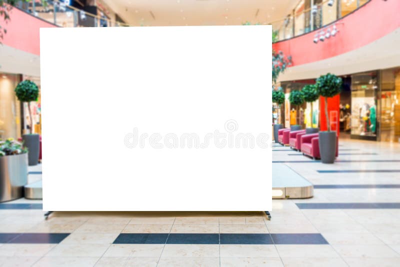 Mock up. Blank billboard, advertising stand in modern shopping mall. royalty free stock photo Mock up. Blank billboard, advertising stand in modern shopping mall. royalty free stock photo