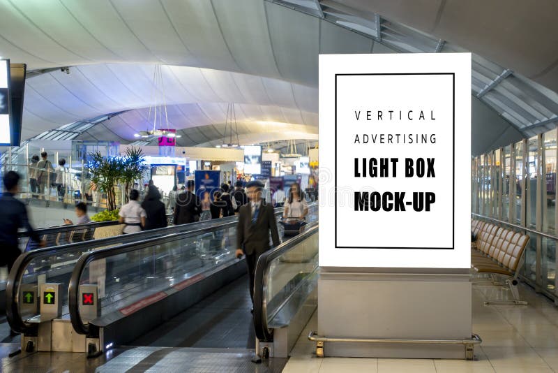 Mock up blank vertical light box on near royalty free stock photography