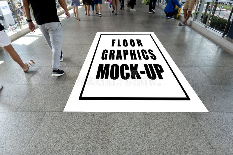 Mock up blank vertical screen for graphic on overpass stock photo