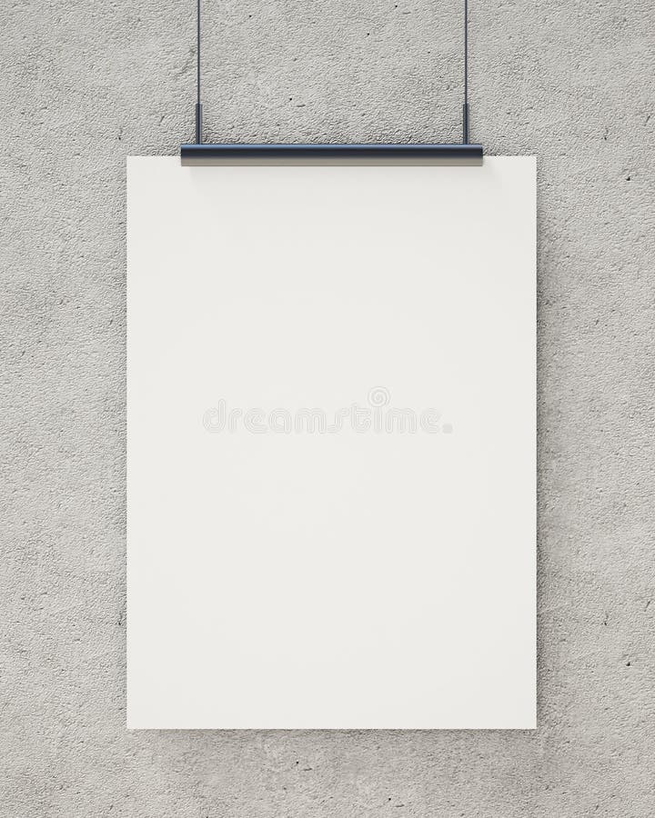Mock Up Blank White Hanging Poster on Concrete Wall, Background Stock  Illustration - Illustration of brand, drawing: 47000036