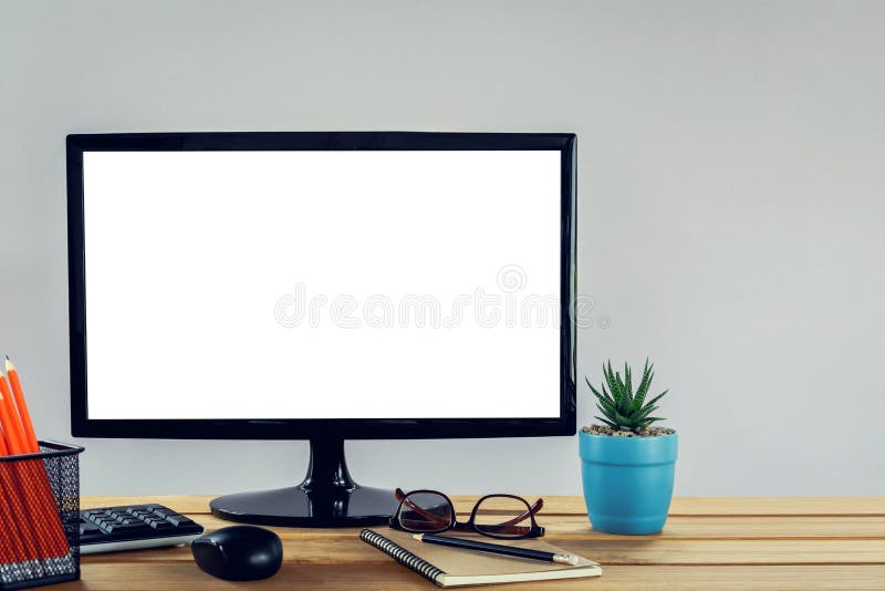 Mock up computer screen royalty free stock photography