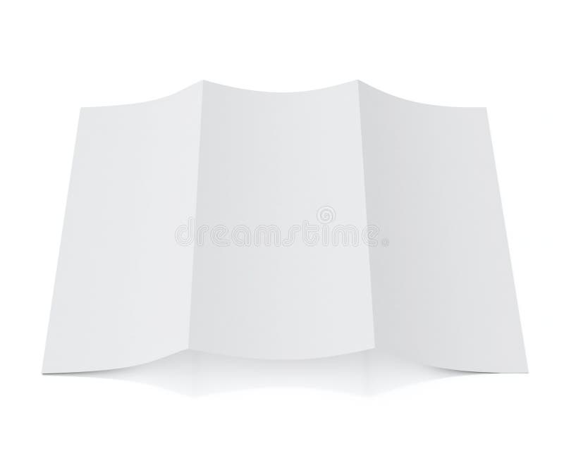 Mock up 3d model of blank leaflet lying, isolated on white background stock illustration Mock up 3d model of blank leaflet lying, isolated on white background stock illustration