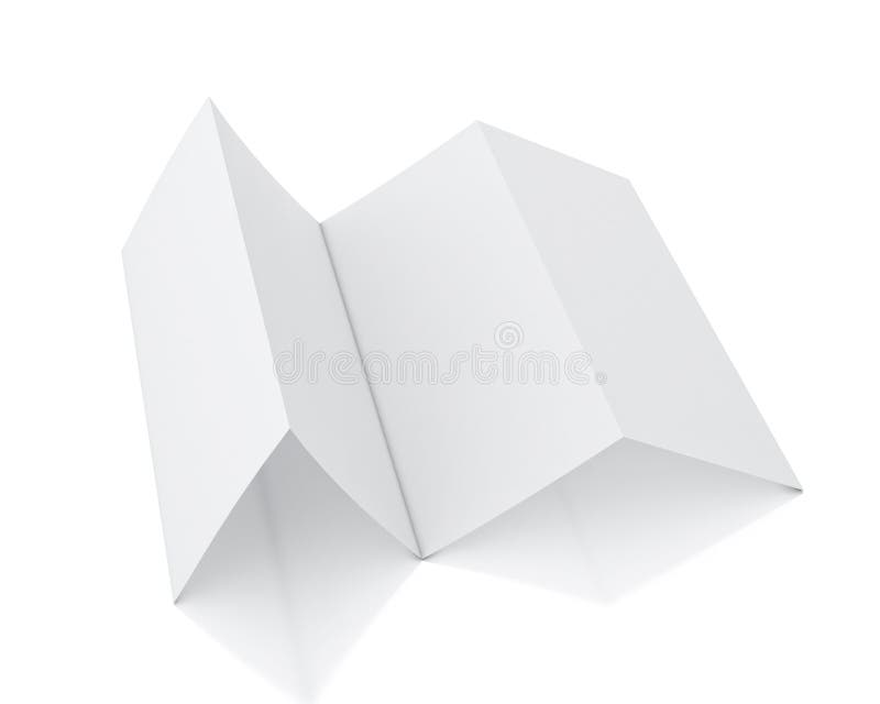 Mock up 3d model of blank leaflet lying isolated on white background vector illustration Mock up 3d model of blank leaflet lying isolated on white background vector illustration