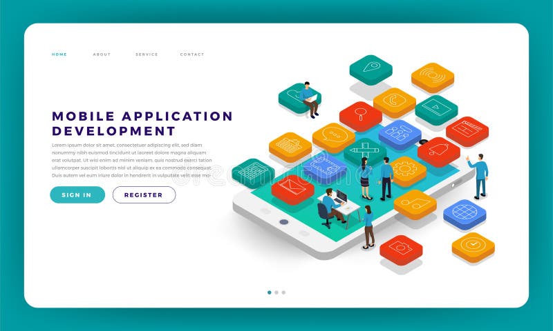 Mobile App Development royalty free illustration Mobile App Development royalty free illustration