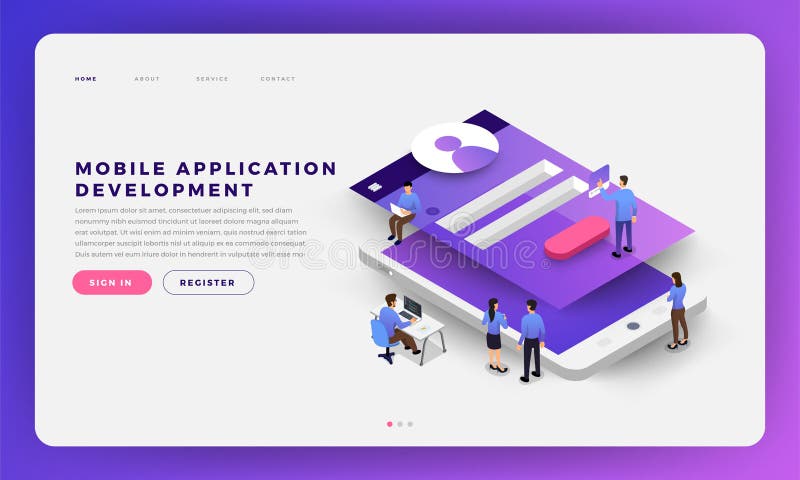 Mobile App Development stock illustration