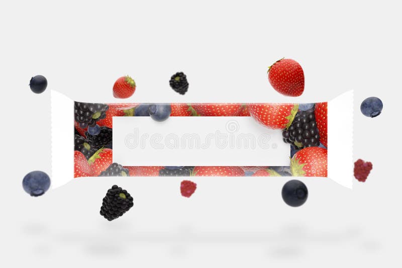 Download Mock Up Of A Floating Cereal Bar Packaging On A White ...