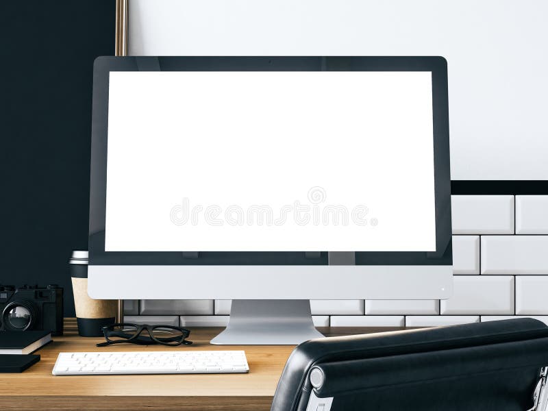 Mock up of generic design computer. 3d rendering royalty free stock photos