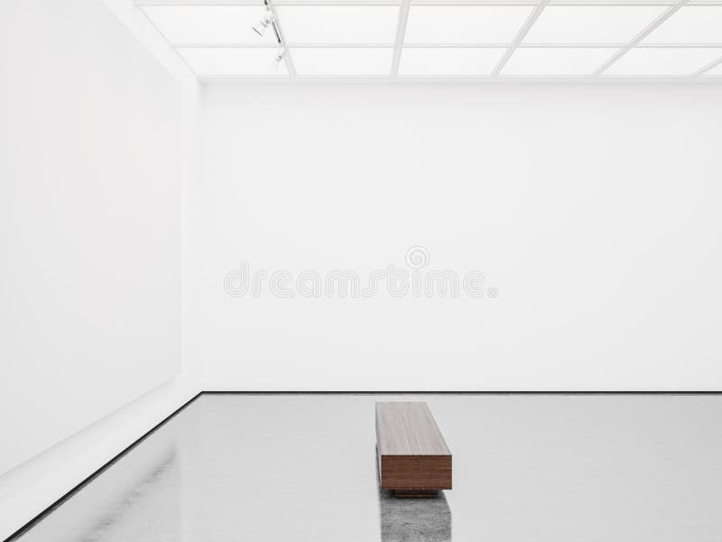 Mock up of interior with white canvas. 3d render royalty free stock photo