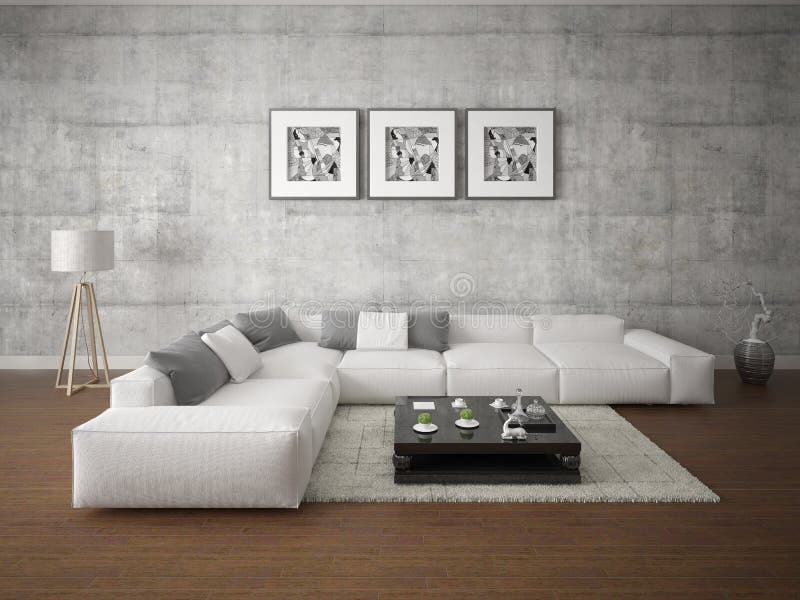 Mock up a modern living room with a large corner sofa.