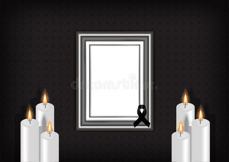 Black ribbon and Black candle for mourning 680344 Vector Art at Vecteezy