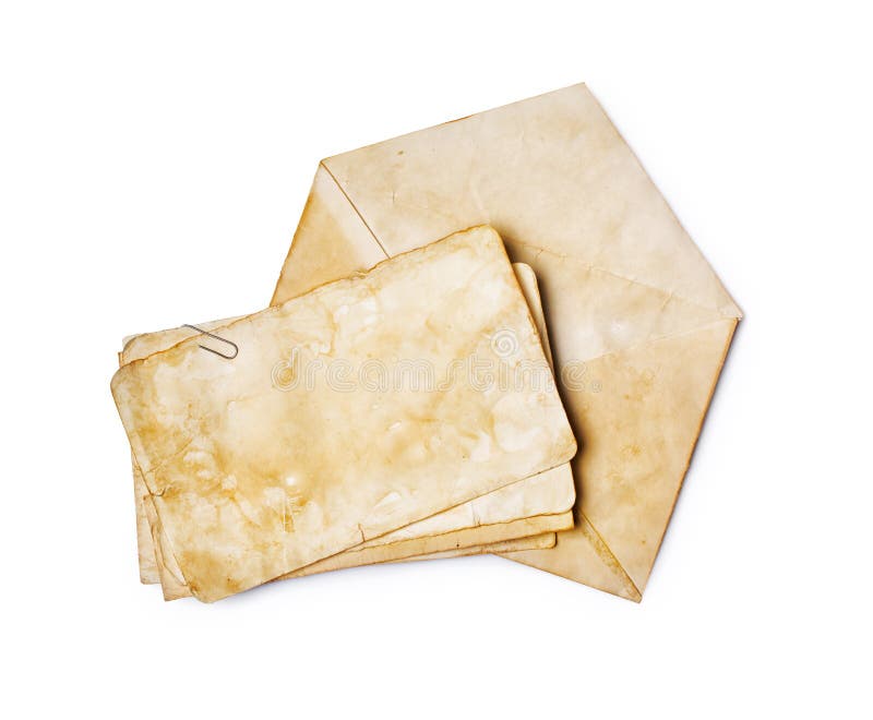 Download Mock Up Of Old Vintage Paper Envelopes And Yellowed Sheets Or Post Cards Stock Image - Image of ...