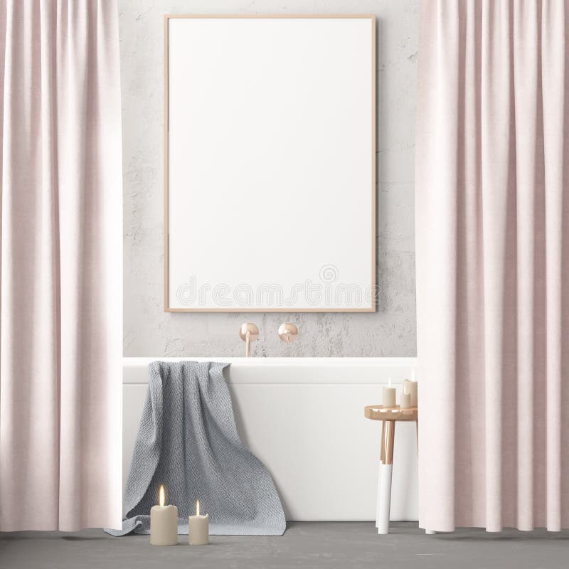 Download Mock Up Poster In The Bathroom In A Modern Style Stock ...