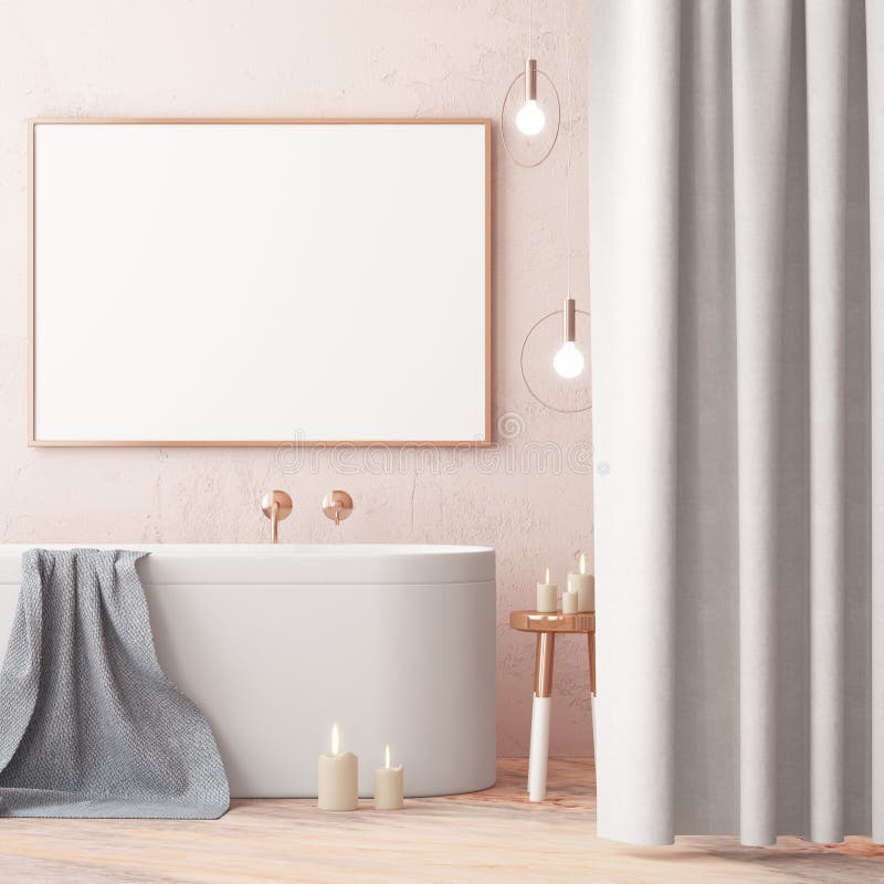 Download Mock Up Poster In The Bathroom In A Modern Style Stock Illustration - Illustration of creative ...