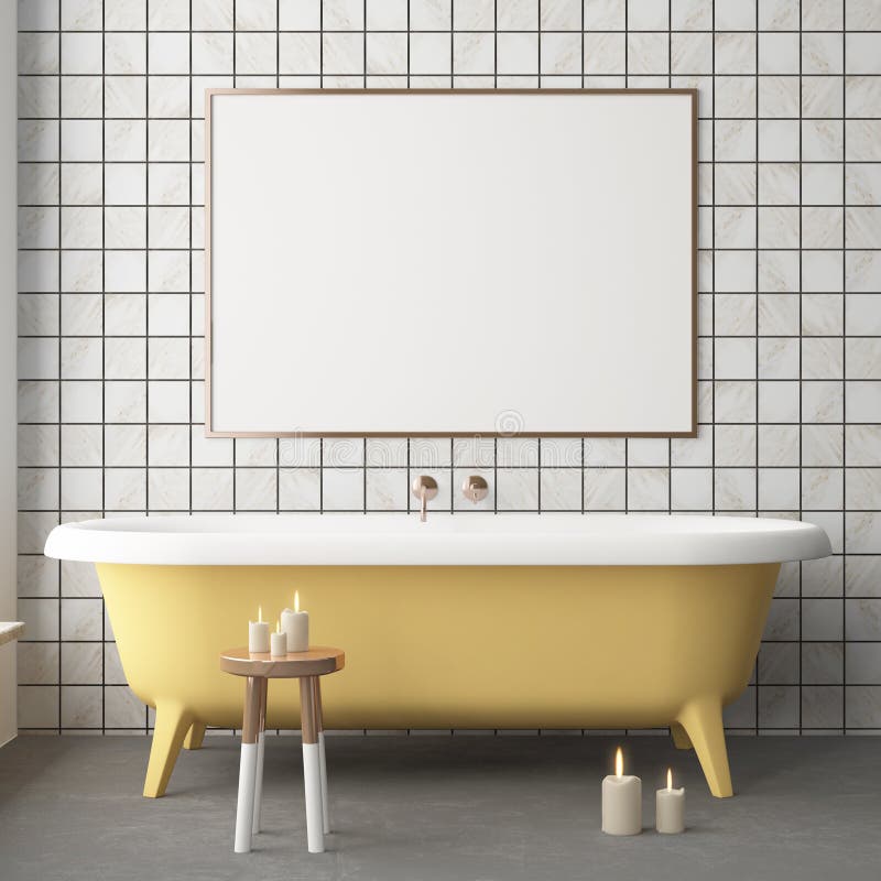 Download Mock Up Poster In The Bathroom In A Modern Style Stock ...