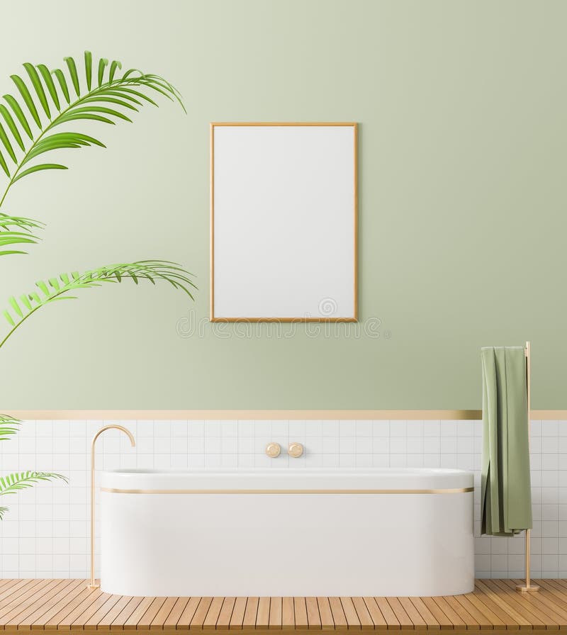 Download Mock Up Poster Frame In Scandinavian Style Bathroom ...