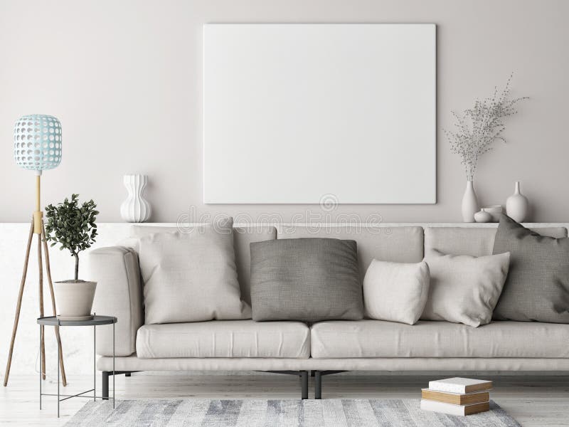 Mock up poster, Scandinavian background design, pastel colored royalty free illustration Mock up poster, Scandinavian background design, pastel colored royalty free illustration