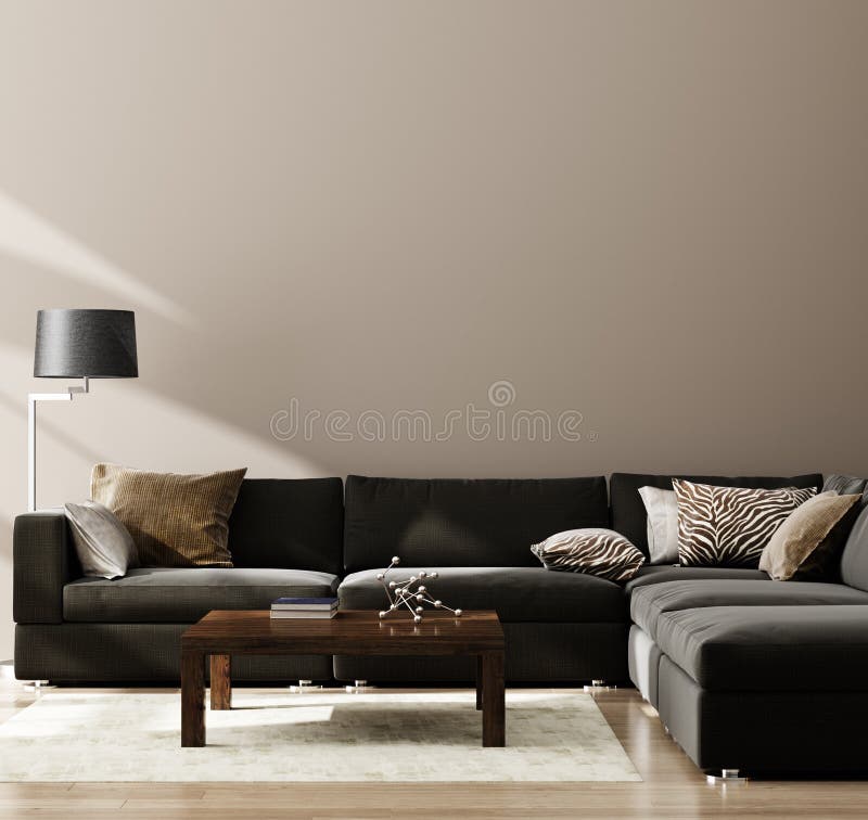 Mock Up Poster,wall in Luxury Modern Living Room Interior Stock ...