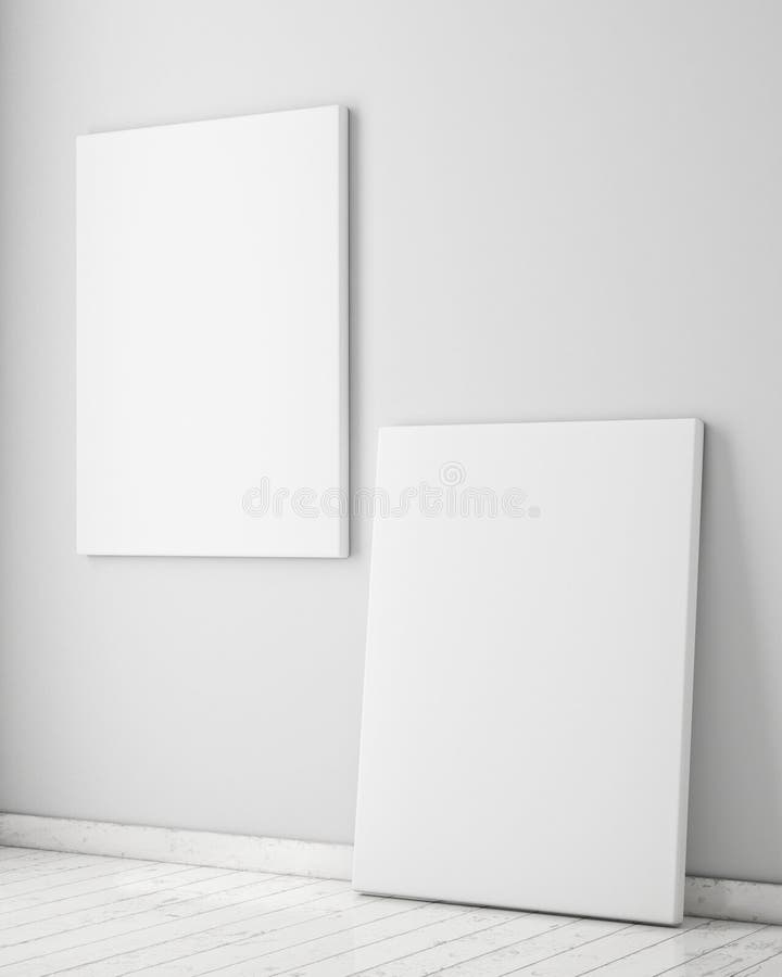 Mock up posters with loft interior background, royalty free stock photography Mock up posters with loft interior background, royalty free stock photography