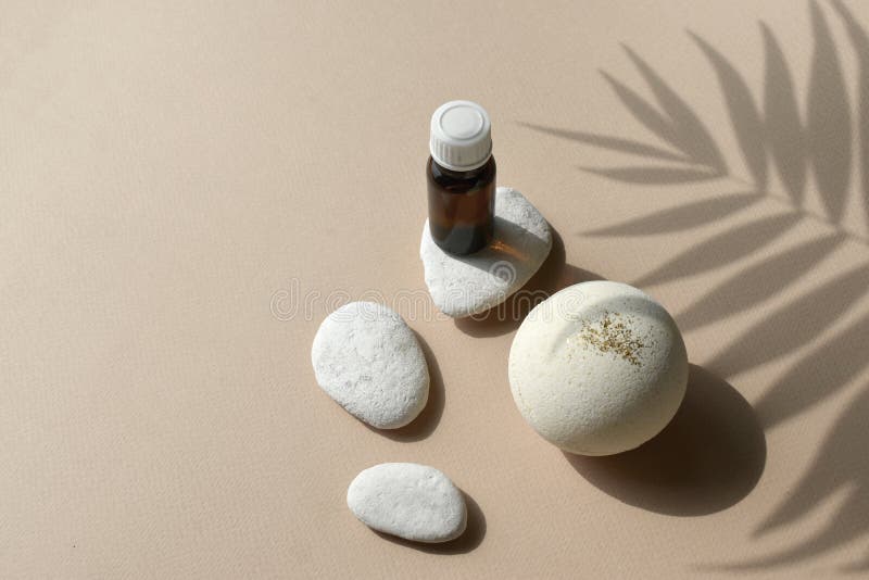 Download Mock Up Spa Aromatherapy Concept With Lavender Bath Bombs Scrub Towel Stones And Flowers Stock Image Image Of Aroma Care 170419089