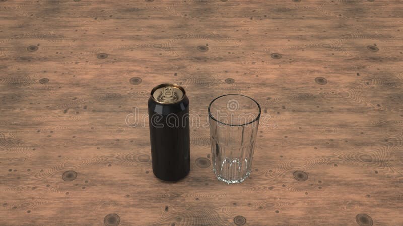 Download Mock Up Of Beer Can And An Empty Glass Stock Illustration - Illustration of illustration, object ...