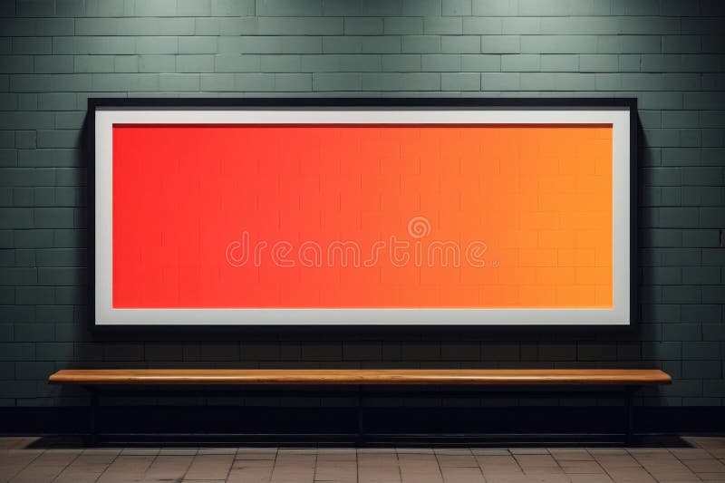 Mockning av tomma reklamskyltar inuti tunnelbanestation. generativ ai royaltyfria foton