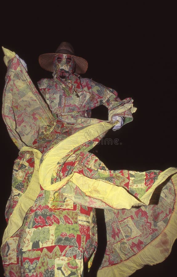 A Mocko Jumbie Stilt Walker, St. Croix USVI Editorial Stock Photo