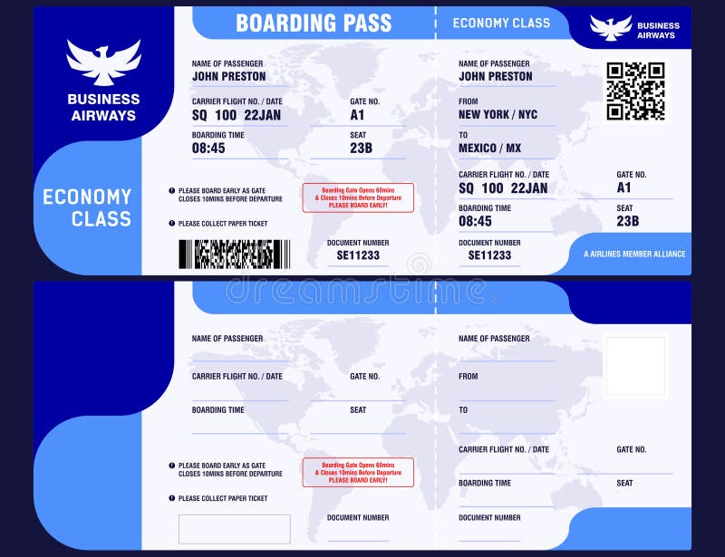 Mockup airplane ticket design concepts of illustrator vector a blank airfare boarding pass ticket template isolated on white / transparency background. Mockup airplane ticket design concepts of illustrator vector a blank airfare boarding pass ticket template isolated on white / transparency background.