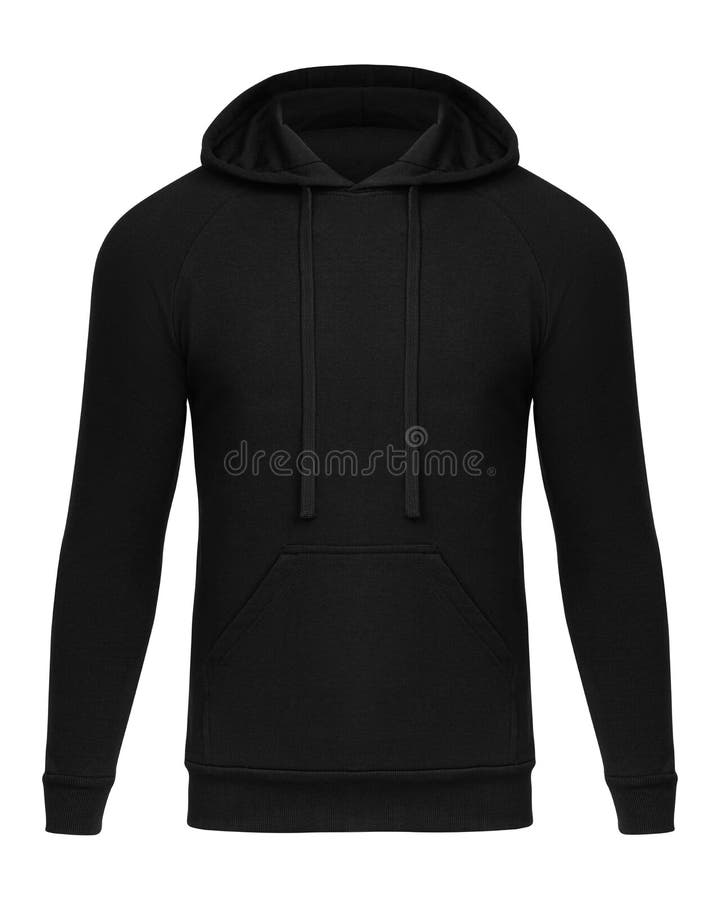 Black Hoodie Template. Hoodie Sweatshirt Long Sleeve with Clipping Path ...