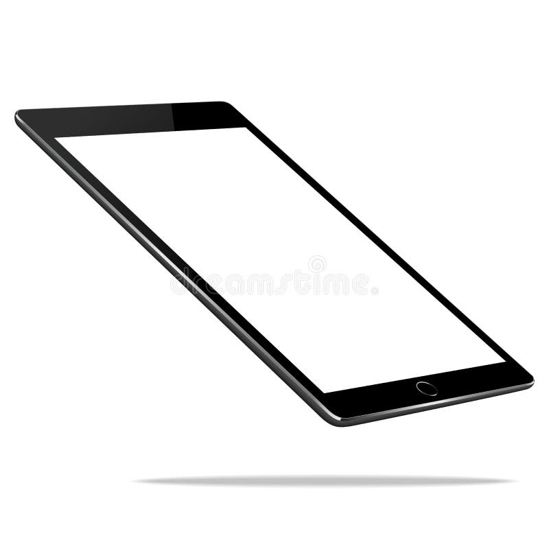 Mockup black tablet perspective view on white vector design stock illustration