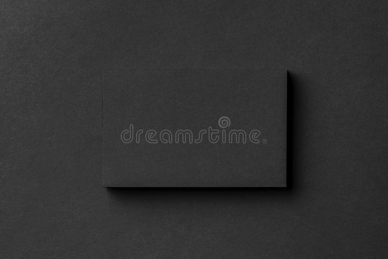Mockup of Blank Business Card Stack at Black Textured Background Stock Photo Image of light