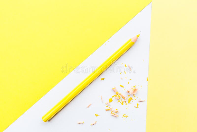 Download Mockup Blank Page With Laptop And Pencil On Yellow Background. Top View With Copy Space For ...