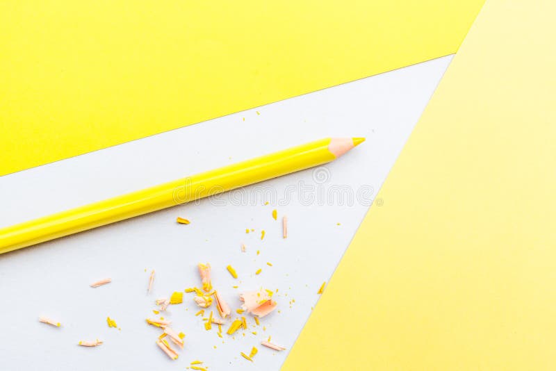 Download Mockup Blank Page With Laptop And Pencil On Yellow Background. Top View With Copy Space For ...