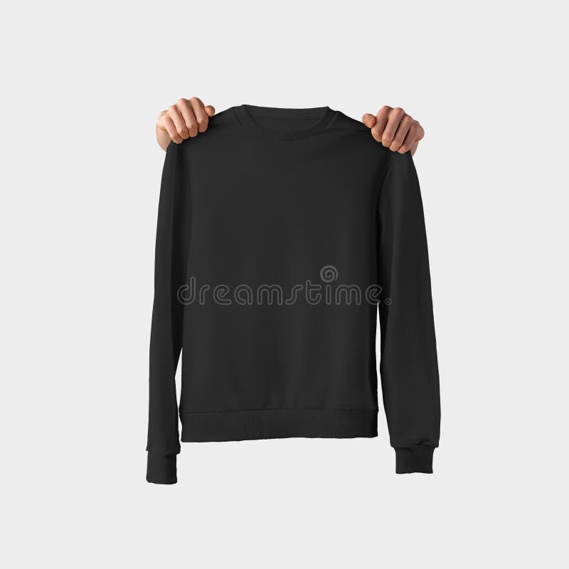 Mockup Male Sweatshirt With Bent Sleeves, White And Black ...