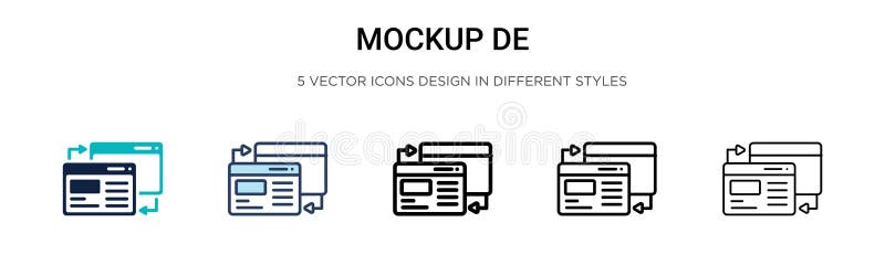 Download Mockup Design Icon In Filled Thin Line Outline And Stroke Style Vector Illustration Of Two Colored And Black Mockup Design Stock Vector Illustration Of Design Icon 180496489