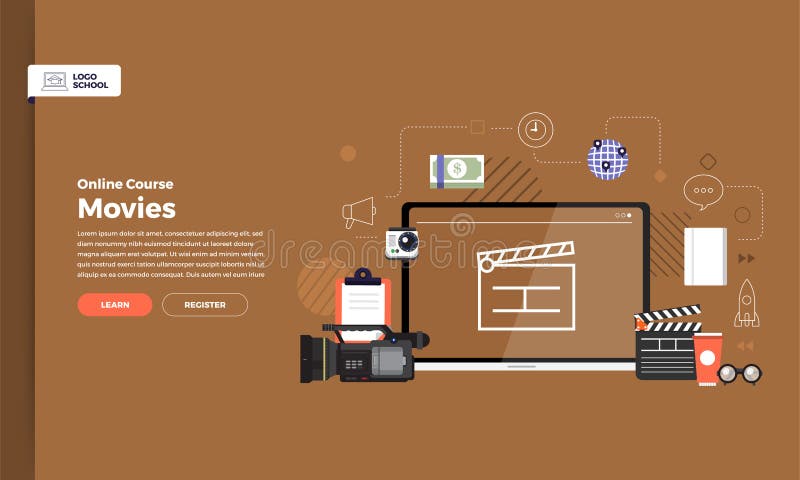 Online course education vector illustration