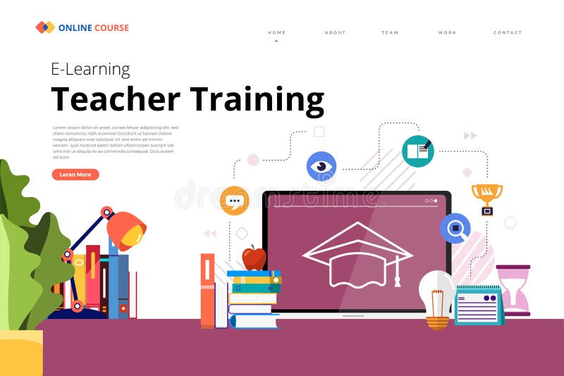 Online Course technology skill stock illustration