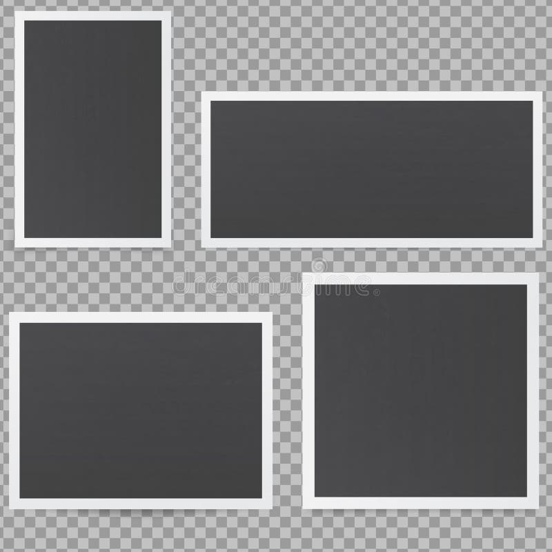 Mockup of Frames in Retro Style. Black Photo Frames. Stock Vector