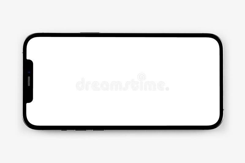 Mockup Horizontal Smartphone IPhone 14 Pro Max with White Screen