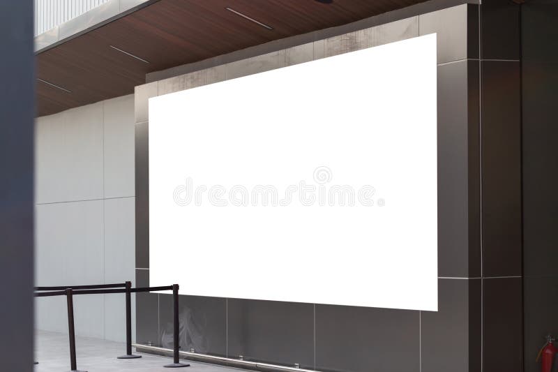 Mockup Image of Blank Billboard White Screen Posters and Led Outside