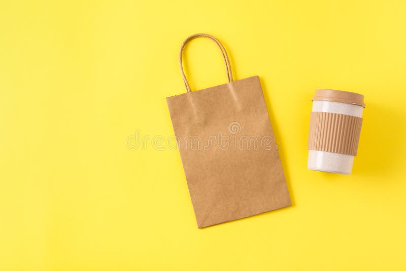 Download Kraft Paper Yellow Shopping Bag Stock Image Image Of Handle Business 131442593 Yellowimages Mockups