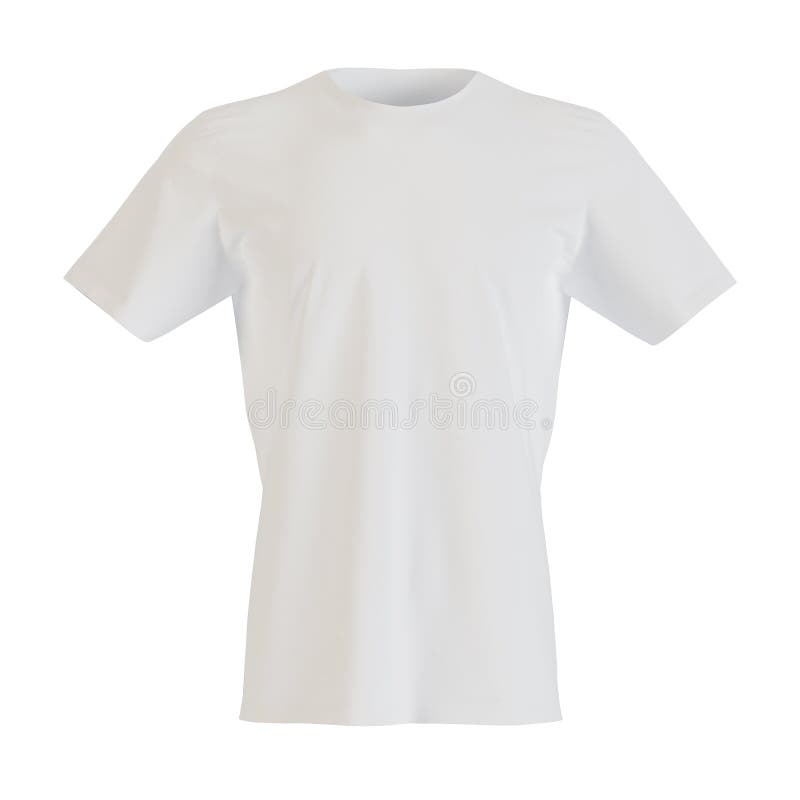 Mockup of Men`s T-shirt with Short Sleeves on a White Background. Stock ...