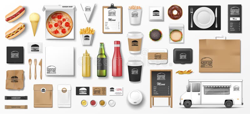 Restaurant Branding Mockup. 3d Rendering Stock ...