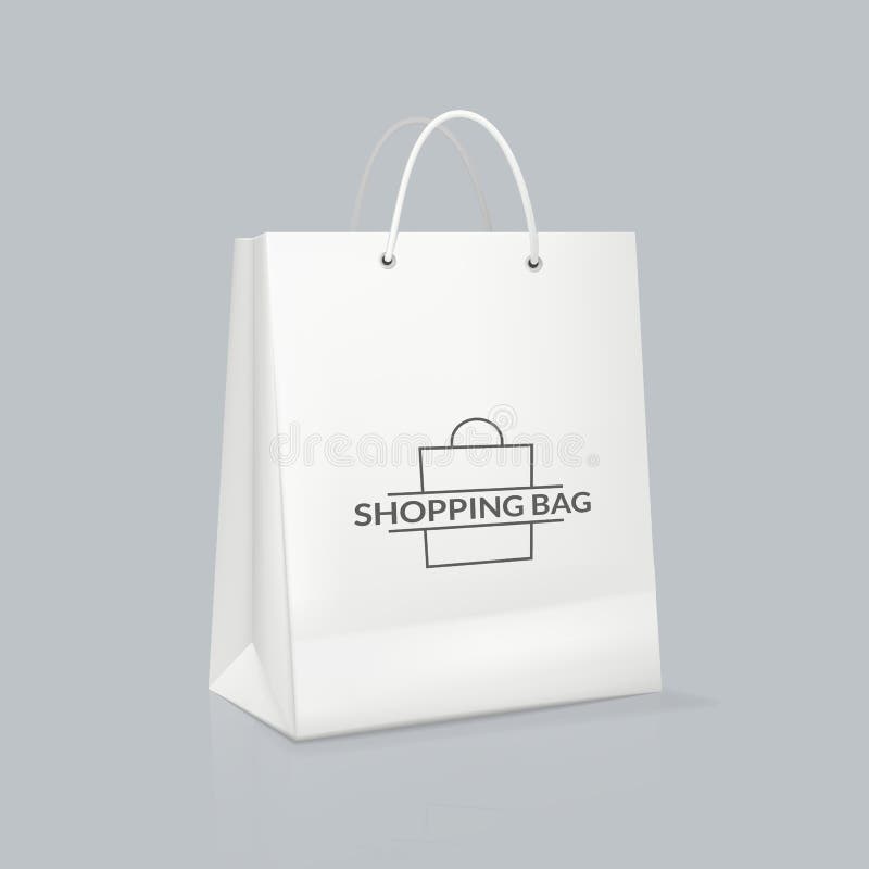 Download Mockup Of Realistic Rectangular White Paper Bag With ...