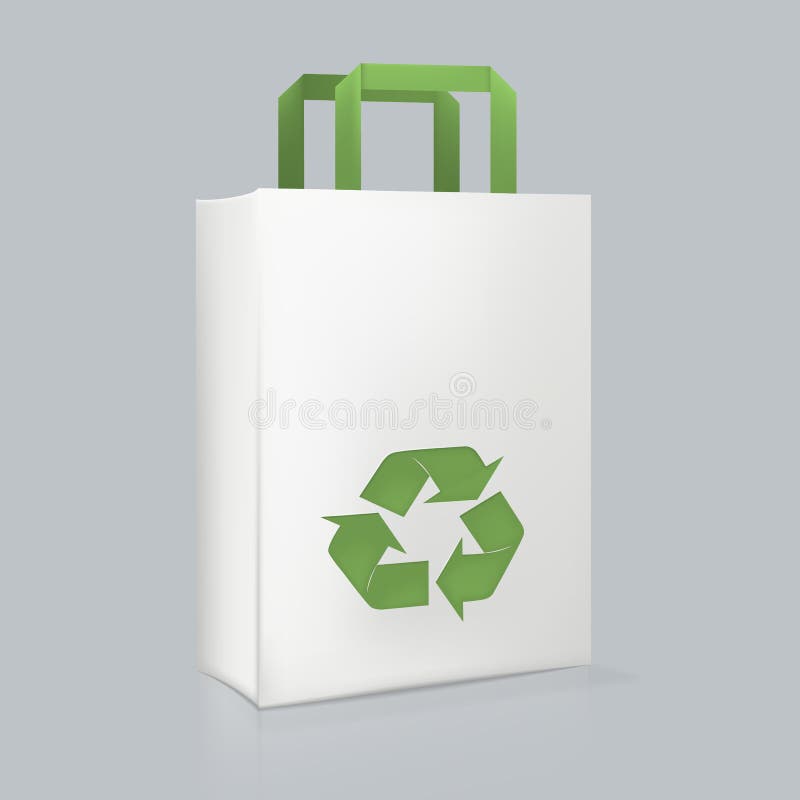 Download Mockup Of Realistic Rectangular White Paper Bag With ...